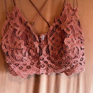 Free People Adella bralette - XL rose - $25 (retails $38) NWOT